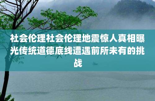 社会伦理社会伦理地震惊人真相曝光传统道德底线遭遇前所未有的挑战