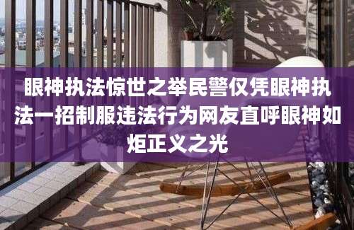 眼神执法惊世之举民警仅凭眼神执法一招制服违法行为网友直呼眼神如炬正义之光