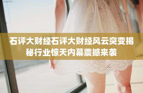 石评大财经石评大财经风云突变揭秘行业惊天内幕震撼来袭