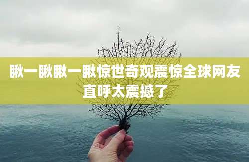 瞅一瞅瞅一瞅惊世奇观震惊全球网友直呼太震撼了