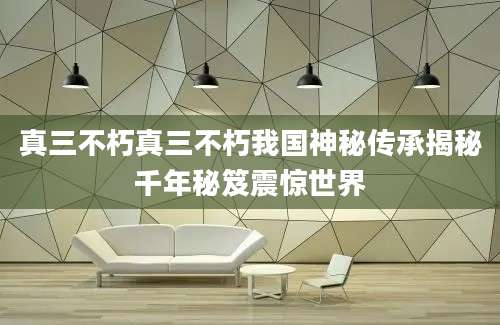 真三不朽真三不朽我国神秘传承揭秘千年秘笈震惊世界