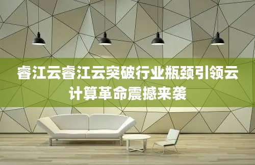 睿江云睿江云突破行业瓶颈引领云计算革命震撼来袭