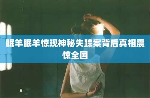 眠羊眠羊惊现神秘失踪案背后真相震惊全国